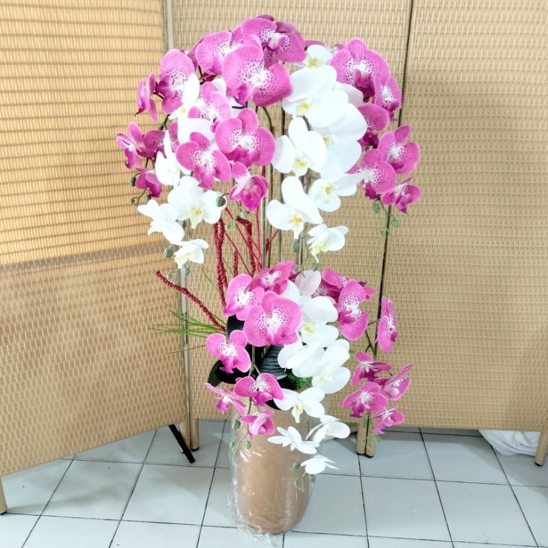 BUNGA ANGGREK LATEX CUSTOM ARTIFICIAL DEKORASI SUDUT POJOK