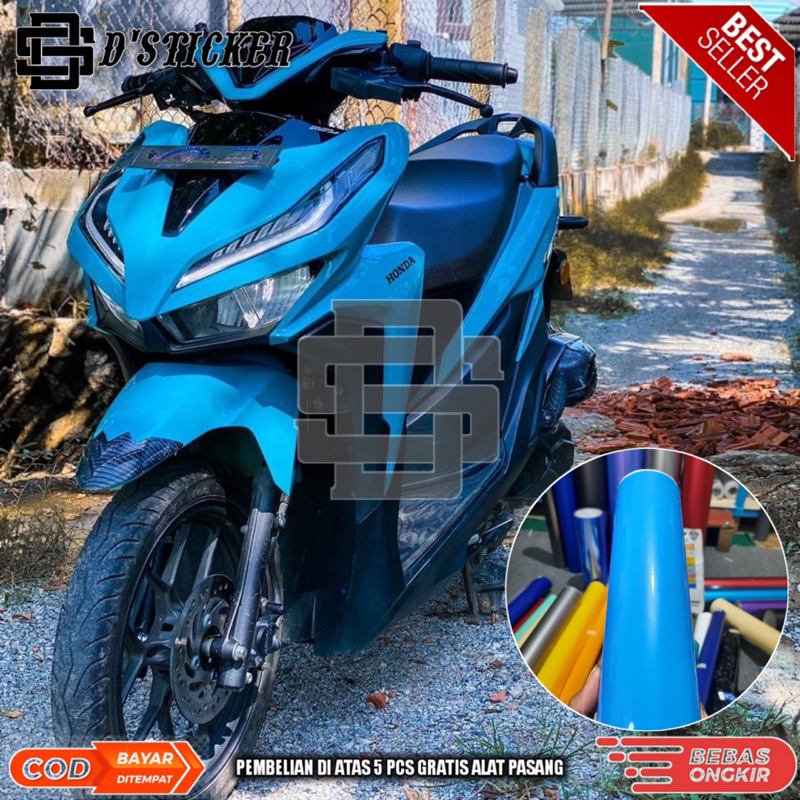 skotlet biru muda glossy kualitas premium untuk body motor dan mobil