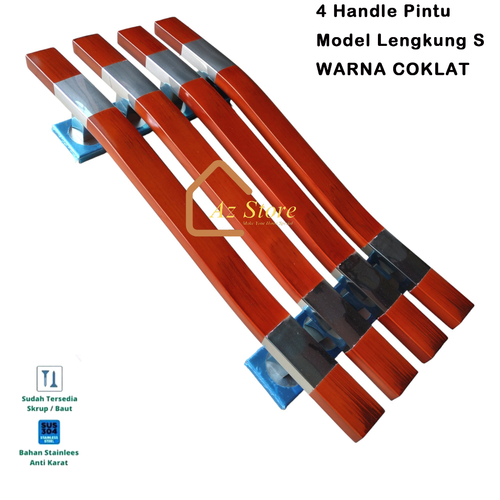 Handle Tarikan Pintu Rumah 45 cm Gagang Pintu Kayu Minimalis Model Lengkung S