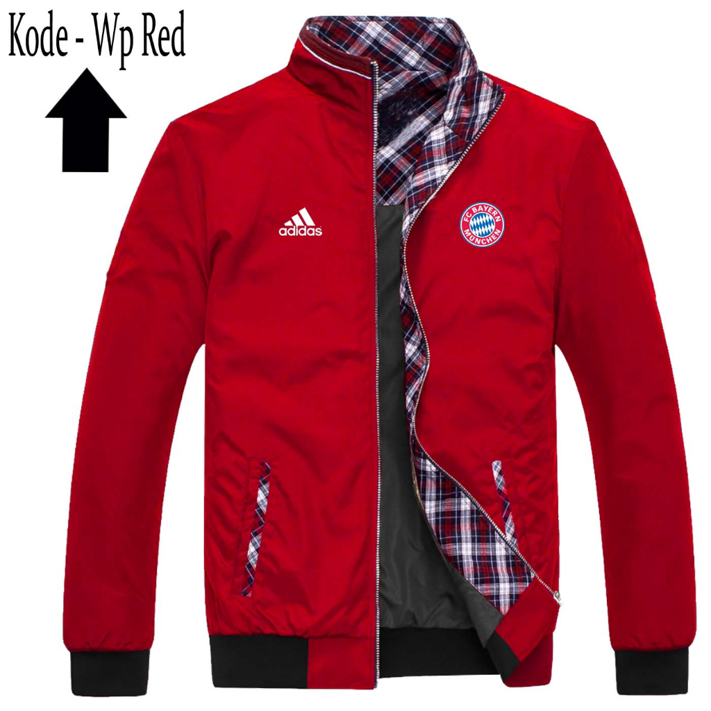 jaket bomber logo bayern munchen terbaru / jacket parasut pria murah / jaket baseball zipper pria pr