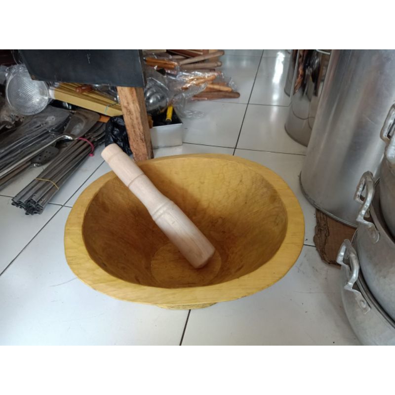 Dulang Kayu nangka asli plus halu alat tumbuk