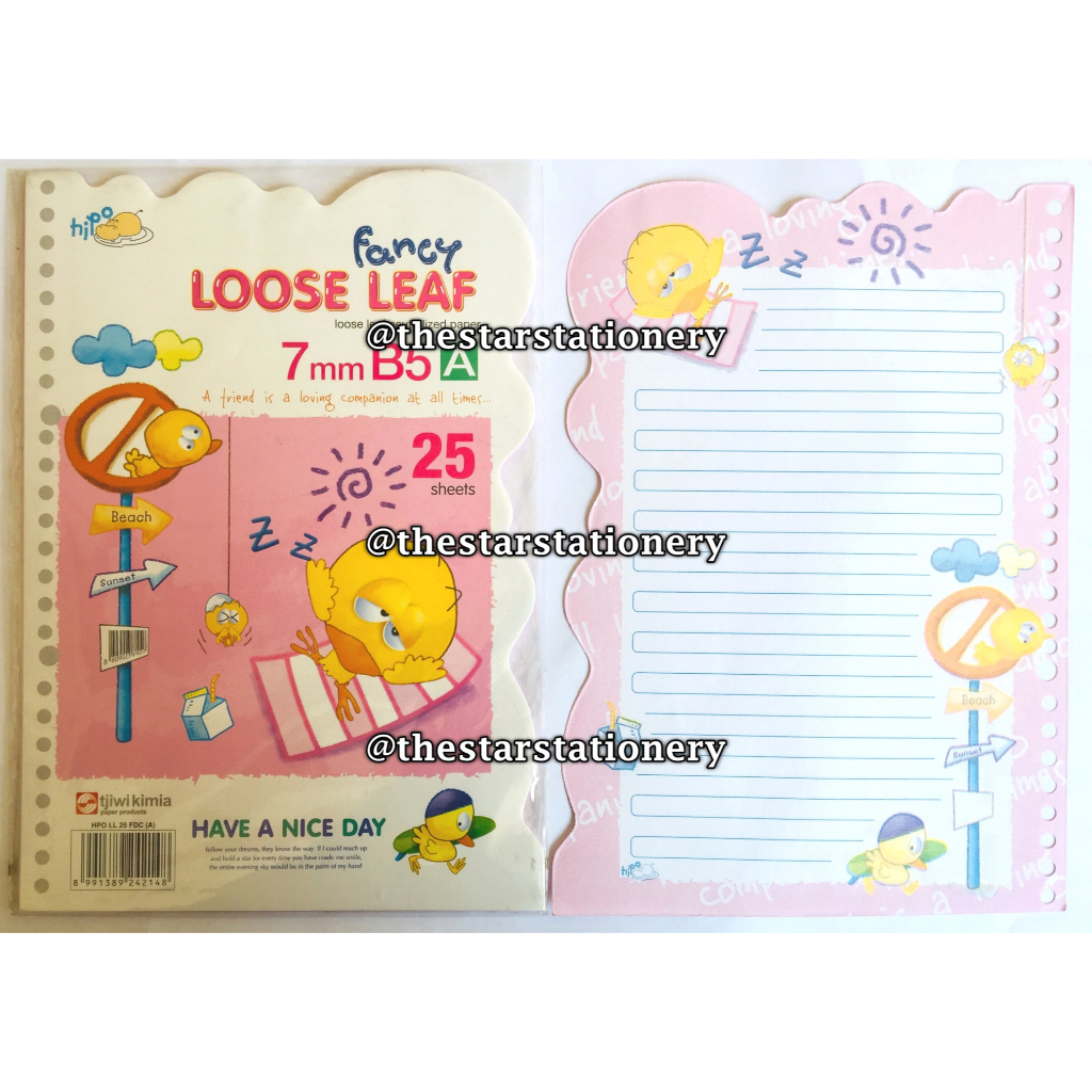 

(1 Pak Isi 25 Lembar) Loose Leaf Hipo B5 25 Lembar Fancy Warna / HPO LL Isi Kertas File B5 25 FDC