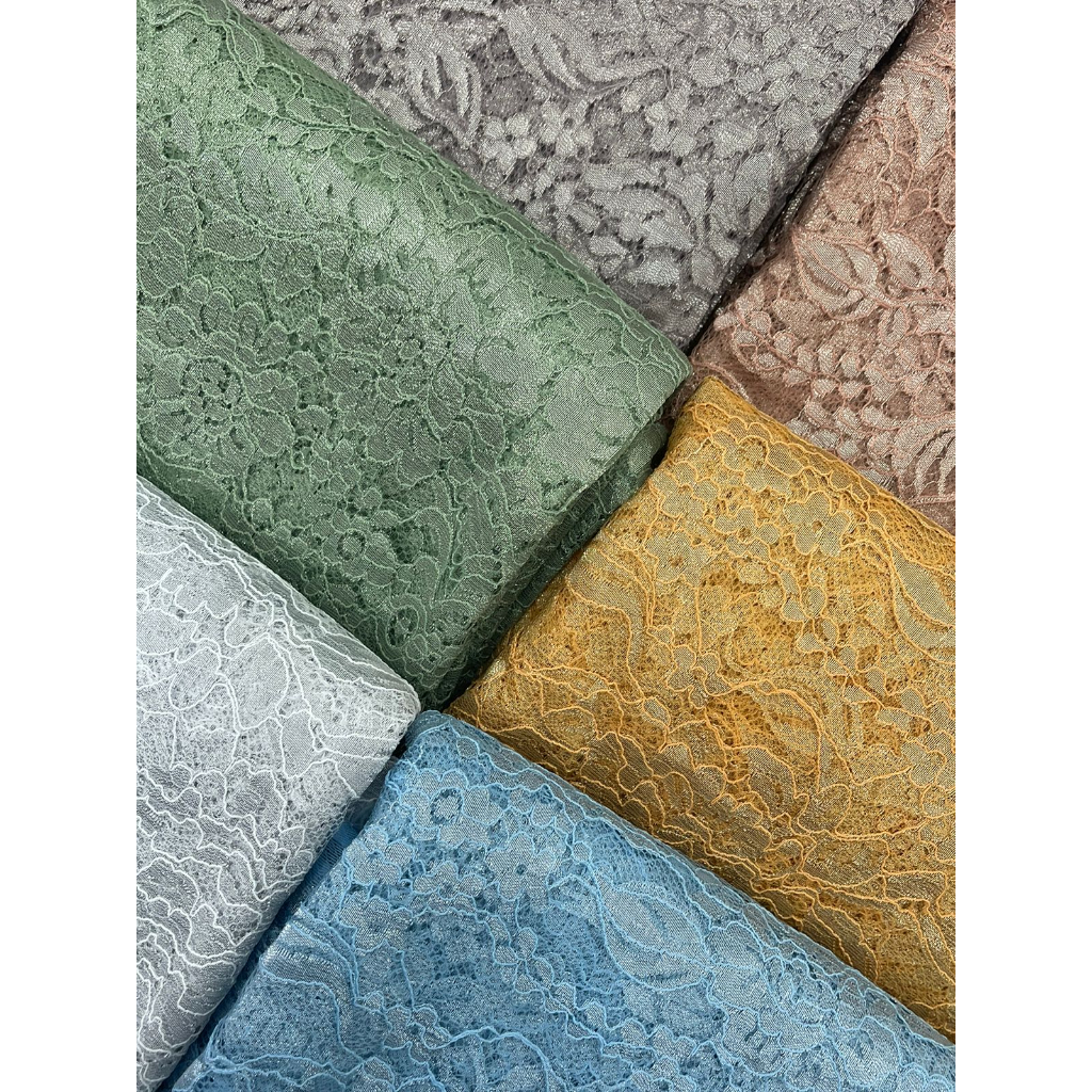 Murah Kain Kebaya Brokat Metalic Ysl Camelia