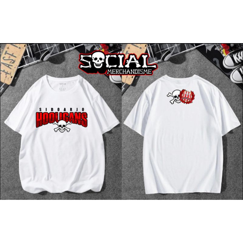 Kaos Deltras Sidoarjo Hooligans BN11 Katun Combad 30s Putih