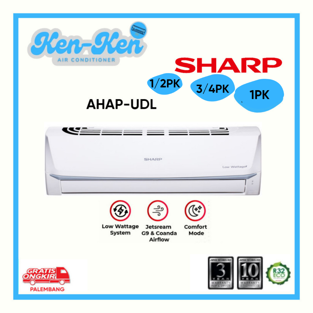 AC 1/2PK-1PK SHARP AHA-UDL AC SHARP LOWWATT TIDAK PLASMA