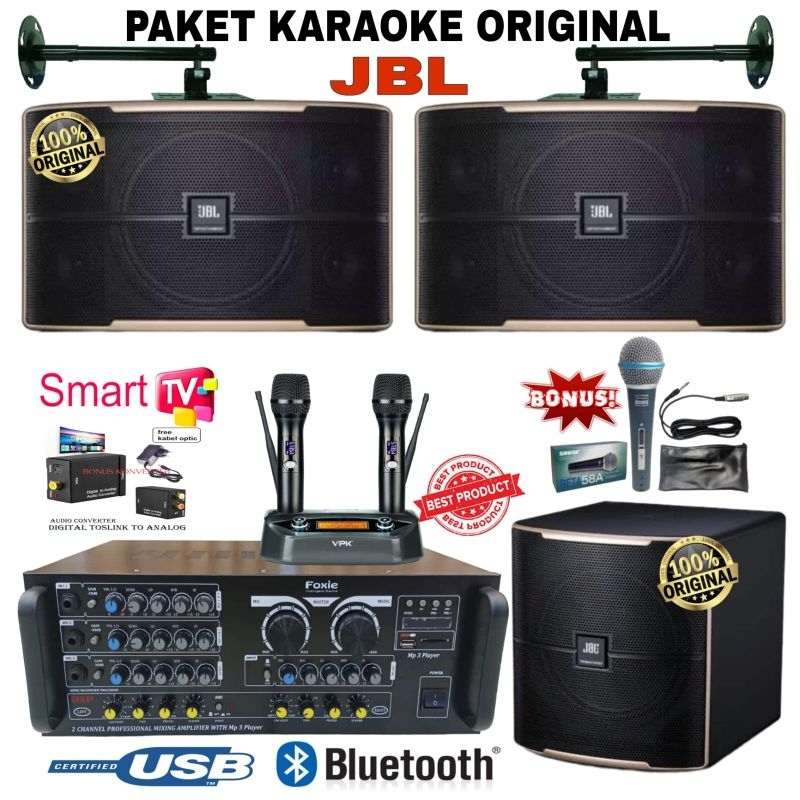 PAKET KARAOKE SPEAKER JBL PASSION 10+SUBWOOFER JBL ORIGINAL SOUND KARAOKE PROFESIONAL