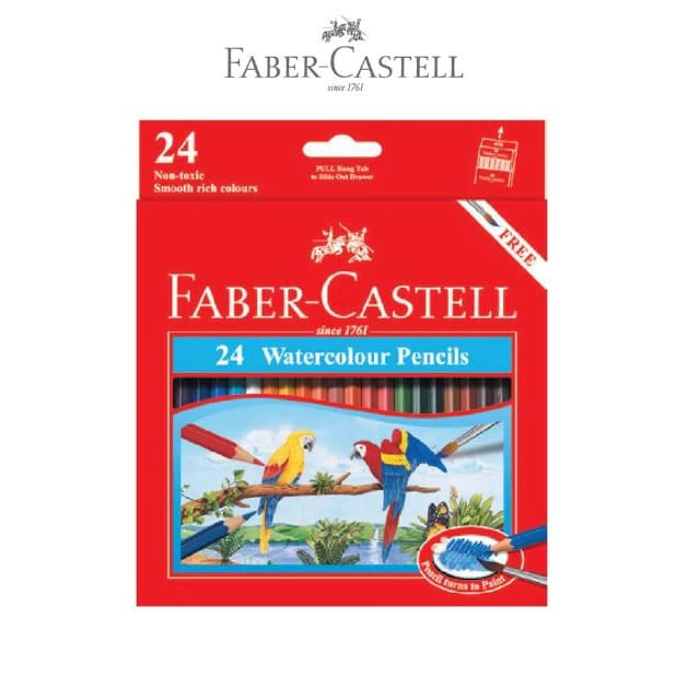 

Faber Castell watercolour pencils isi 24 warna (panjang)