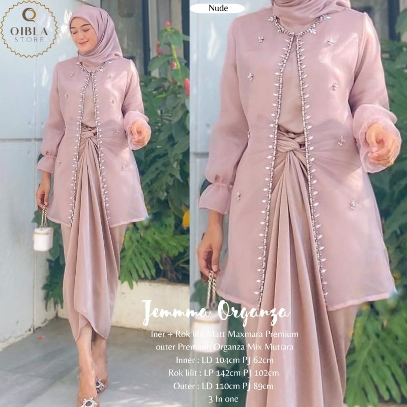 Jemma One set outher Organza Payet Premium Oneset Jemma Organza Terlariss