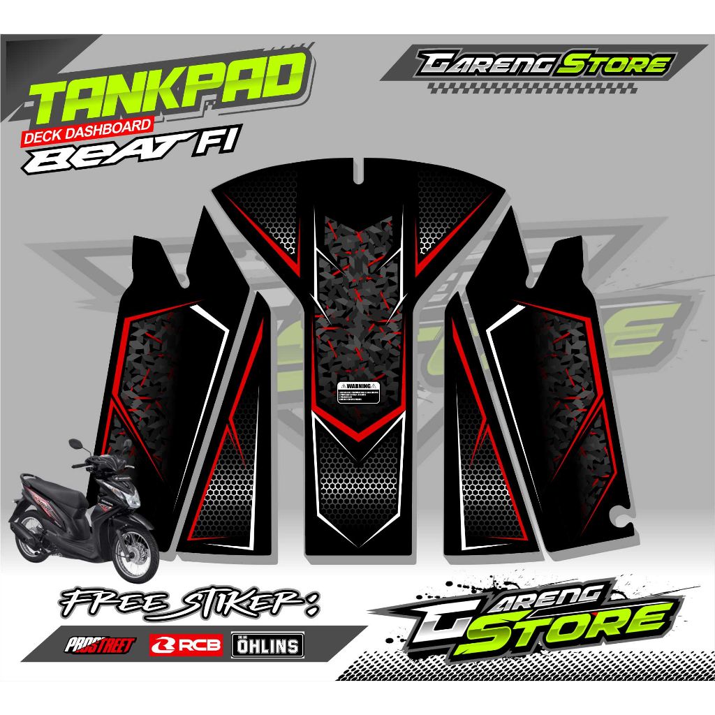 STRIPING VARIASI TANKPAD HONDA BEAT FI / PELINDUNG DASHBOARD STICKER MOTOR BEAT FI
