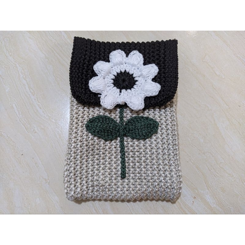 Tas rajut | Tas slempang rajut | Tas rajut buat hp/dompet motif bunga
