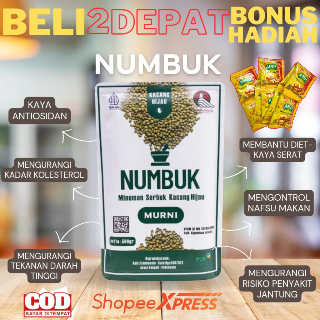 

NUMBUK MINUMAN NUTRISI BUBUK SUSU KACANG HIJAU BUBUK KACANG IJO MURNI - NON GULA