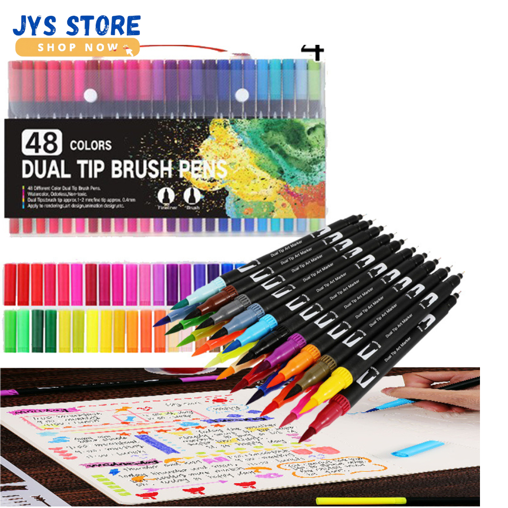 

Kolorowy Spidol Double Head Drawing Pen Fine Art Watercolor Set 48 Color - MKB - Multi-Color