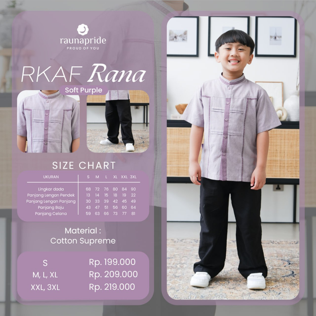 Baju Sarimbit Keluarga Rauna / Rana SR-Soft Purple / Fashion Muslim Lebaran