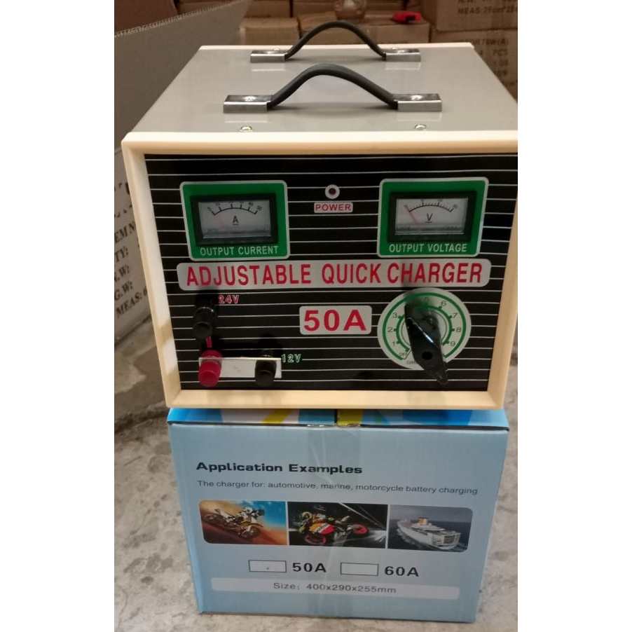 Charger Accu / Aki Rayden 50A 12v 24v Adjustable Quick