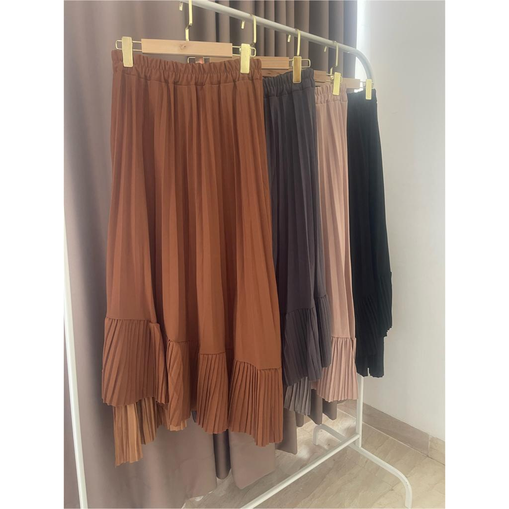 BEVY ROK PLISKET ASIMETRIS POLOS MAXI PREMIUM