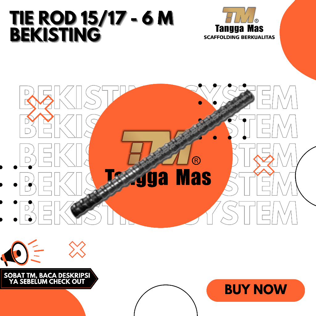 TIE ROD 1M, 1,5M, 2M, 3M, 4M, 6M UNTUK PROYEK BEKISTING KOLOM