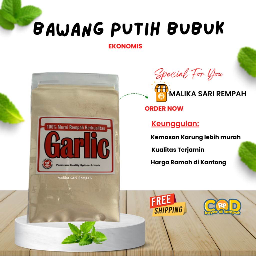 

Garlic / Bawang Putih Bubuk Ekonomis [ 50 gr]-MSR