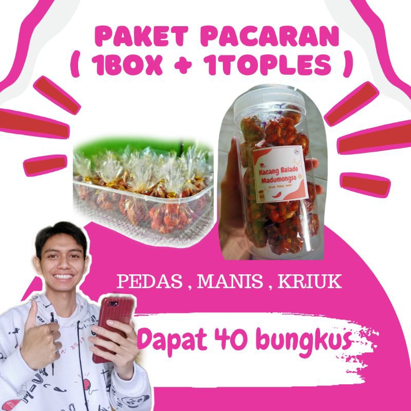

PAKET 1box 1toples Kacang Balado Madumongso