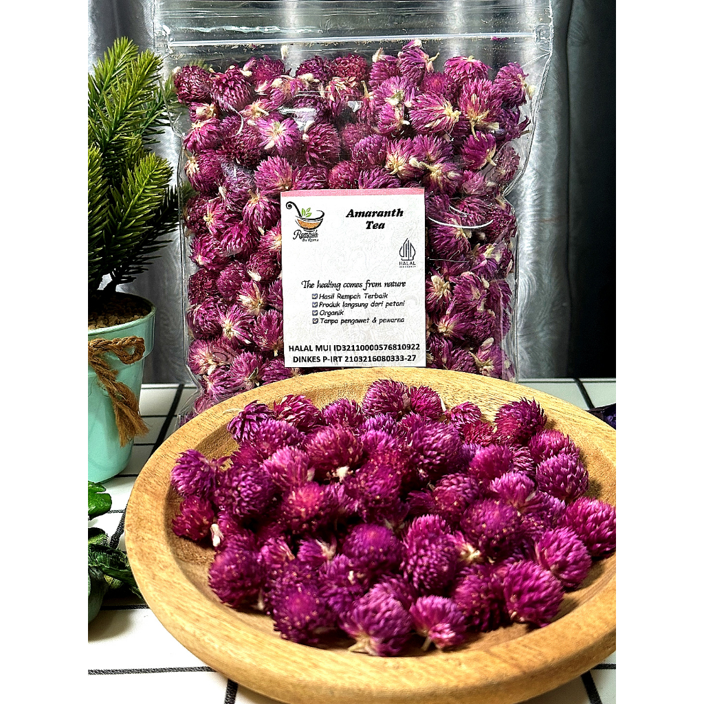 

Globe Amaranth Tea - Teh Bunga Globe Amaranth Kering Rempah Bu Risma