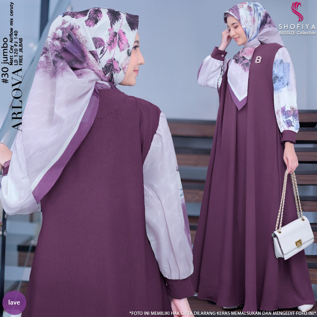 arlova30-lave dress jumbo ld 120 pakaian baju gamis syari gaun long dres longdress maxi maxy xxl one