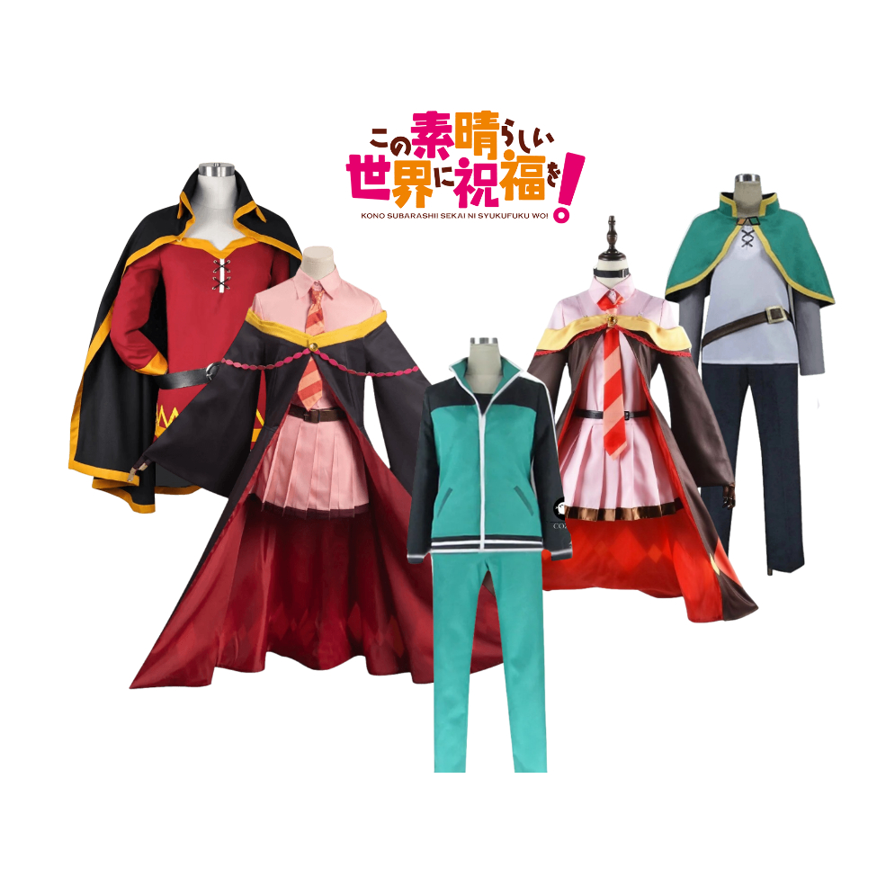 Dress Baju Cosplay KonoSuba Megumin Kazuma Yunyun Aqua
