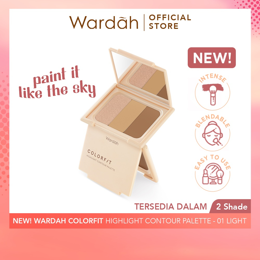 Wardah Colorfit Highlight Contour Palette - 3 in 1 Highlighter, Contour, Concealer