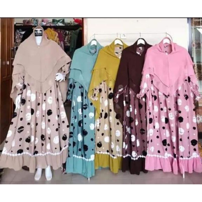 gamis set hijab, gamis syar'i, gamis jumbo