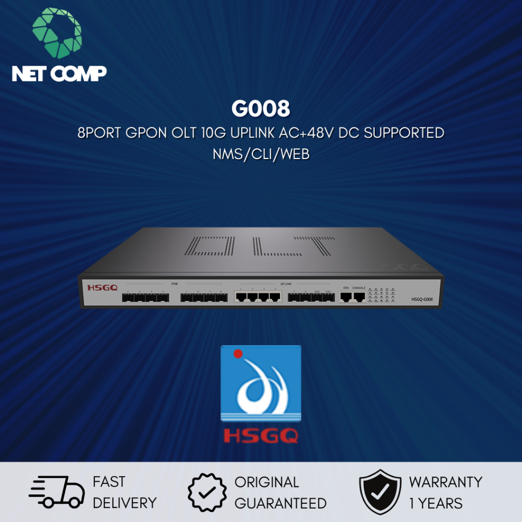 G008ID HSGQ 8 PORT GPON SFP SLOTS 2*1G SFP+ UPLINK SLOT