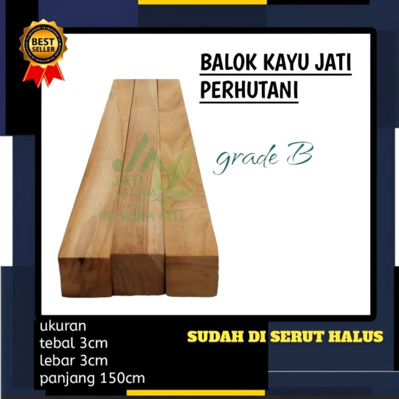 balok kayu jati perhutani sudah di serut halus