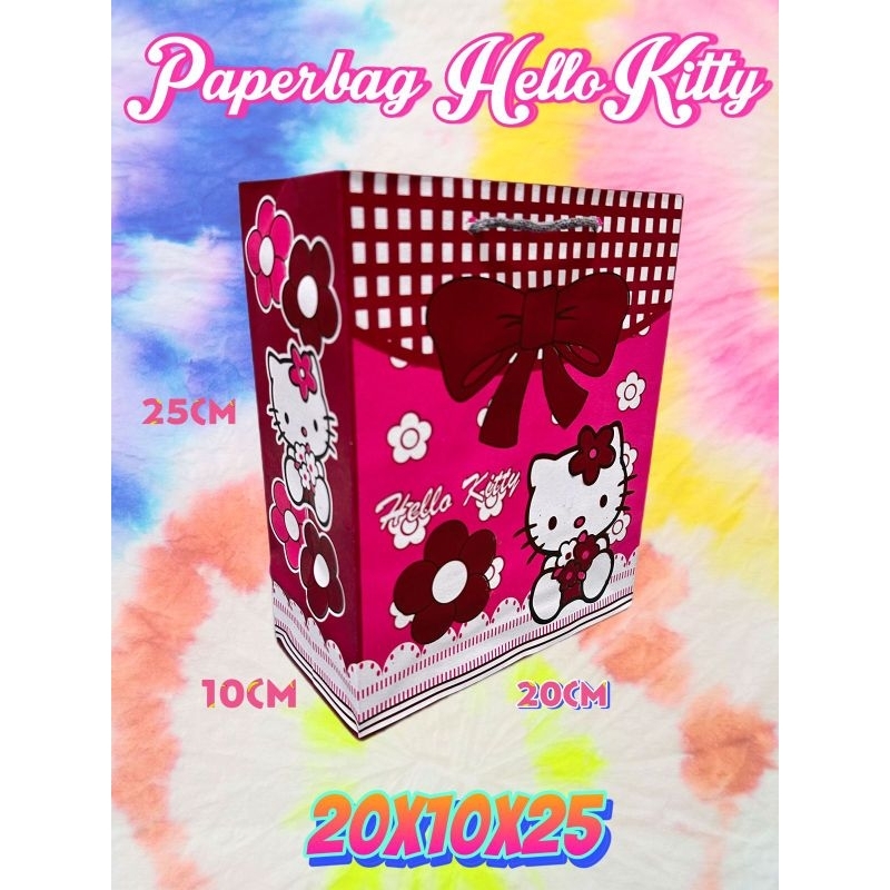 Minimal Order 12 pcs & Kelipatan 12 pcs Paperbag Ultah Anak Hello Kitty Tas Souvenir Tas Kertas Ulta