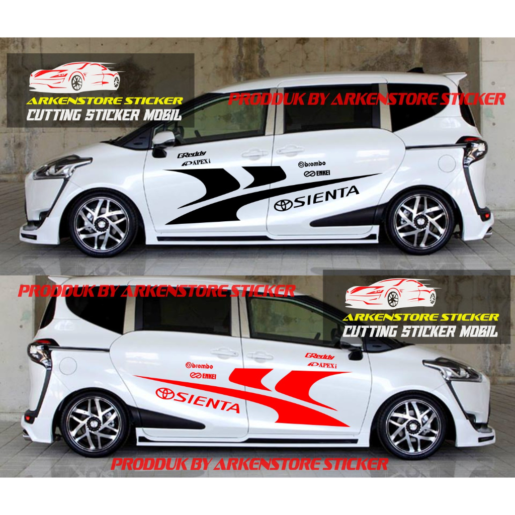 cutting sticker list mobil sienta cutting sticker stiker body samping mobil toyota sienta