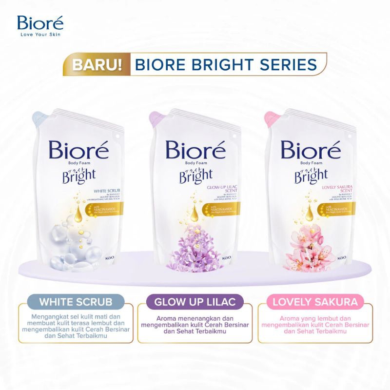 biore body wash / biore guard / biore scrub / biore floral spa / biore bright