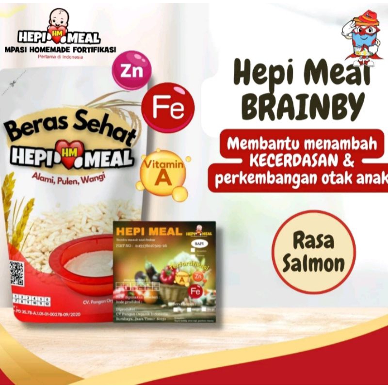 

HEPI MEAL Smart Grow Bubur / Nasi Tim Homemade Fortifikasi BRAINBY Ikan Salmon