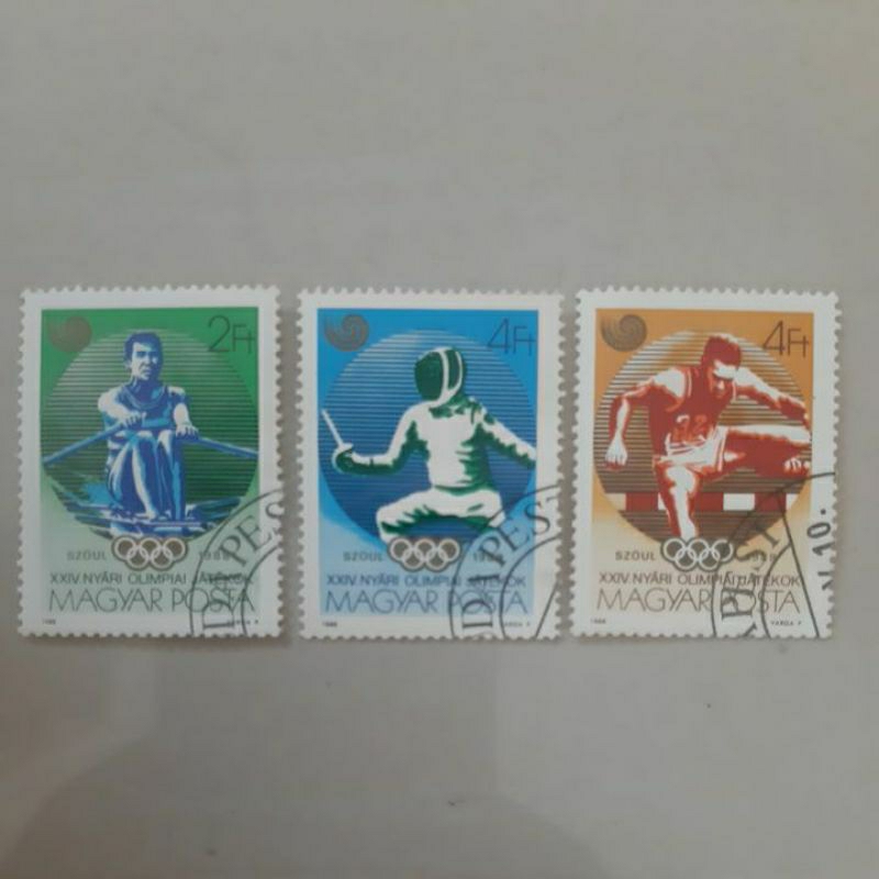 

Perangko Magyar posta 1988 seri olahraga set 3 prangko