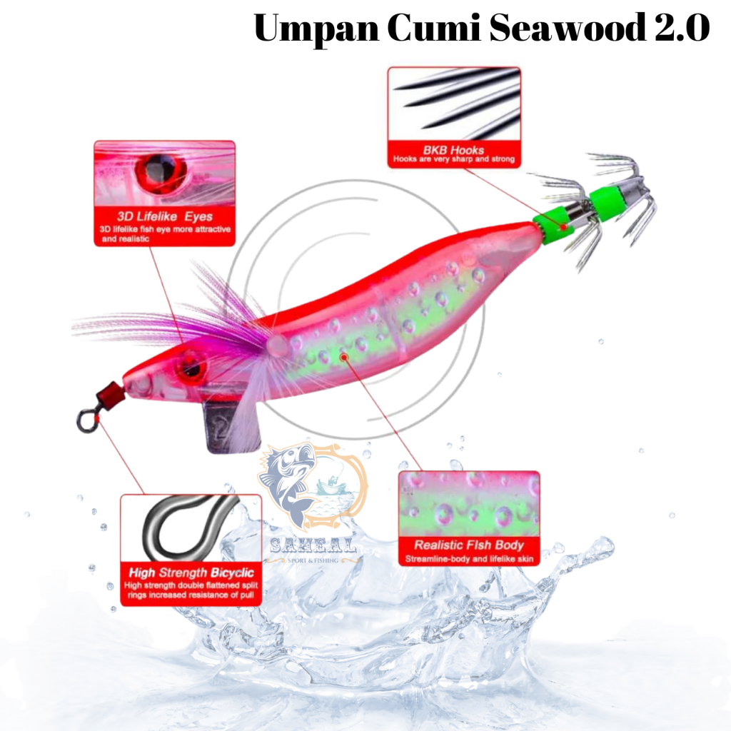 Umpan Pancing Cumi Seawood Udang 2.0 Nyala