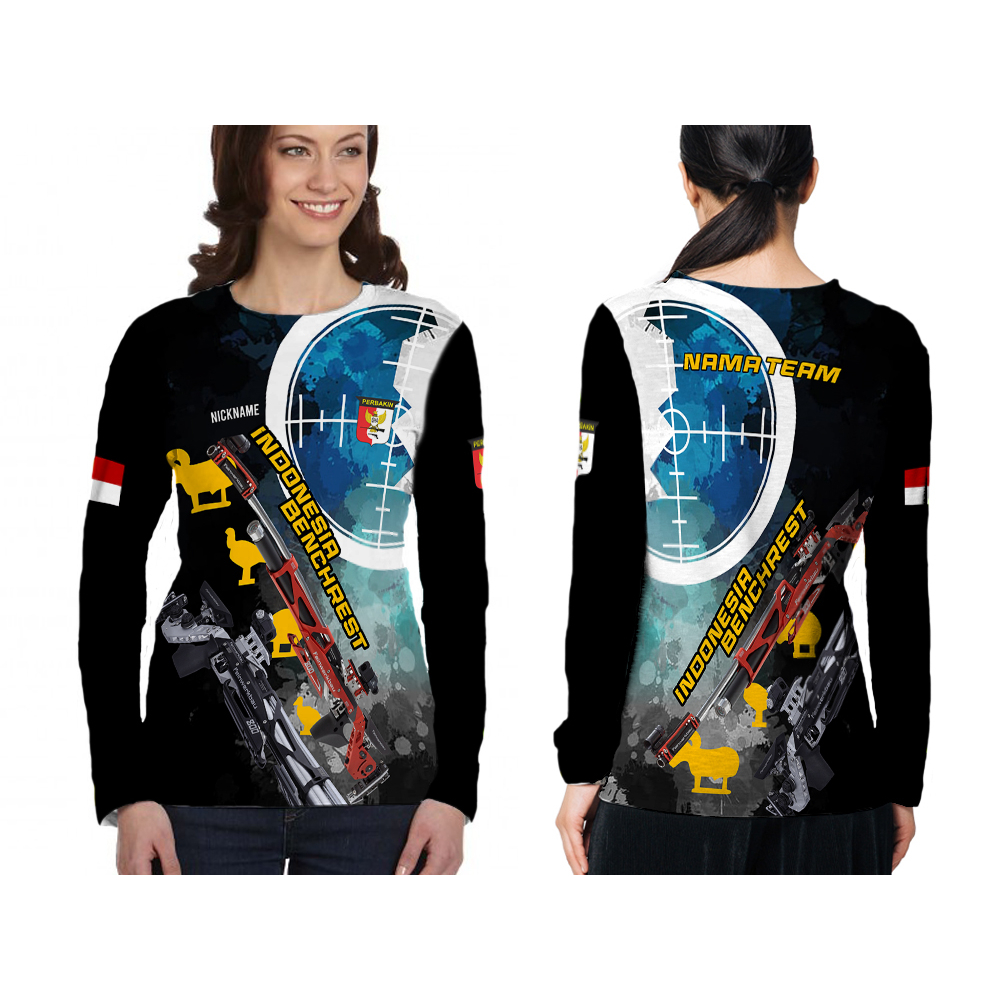 TiniShop - Kaos Jersey Lengan Panjang PERBAKIN Wanita Full Printing