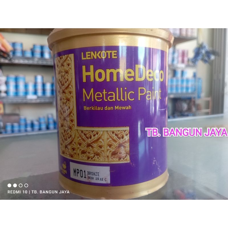 Cat Tembok Dinding Metalik Cat LENKOTE HOME DECO METALLIC AVIAN / cat avian premium 1kg