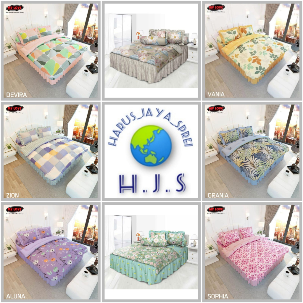 Bedcover Set Queen - All New My Love Sprei Rumbai Uk 160x200 - Minimalis - Flowers