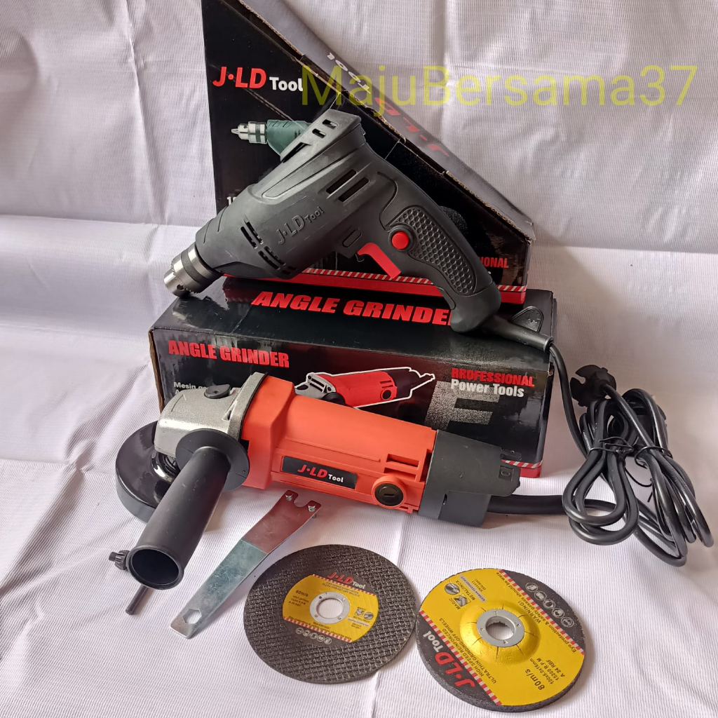 JLD paket mesin bor tangan j10-3 dan gerinda listrik bor dan gurinda tangan