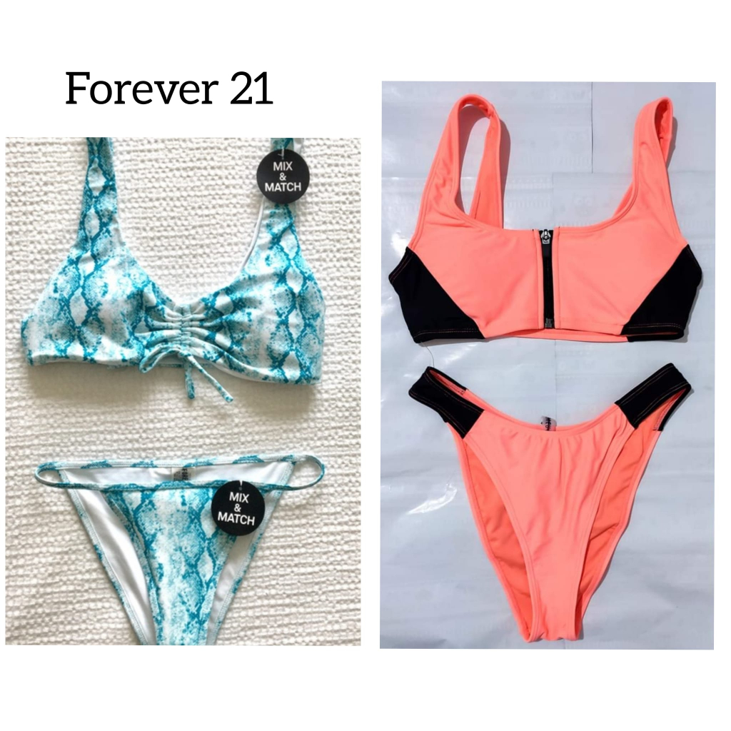FST FOREVER21 BAJU RENANG WANITA HIGH BIKINI F21 TWO PIECE SWIMSUIT