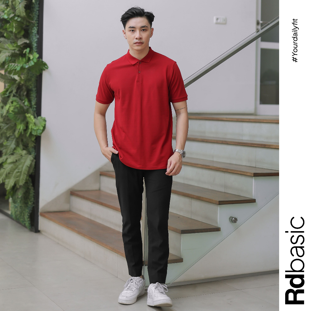 Rdbasic Kaos Kerah Polo Shirt Pria Maroon / Kaos Kerah Premium Pria / Kaos Berkerah Cotton Pique 24s