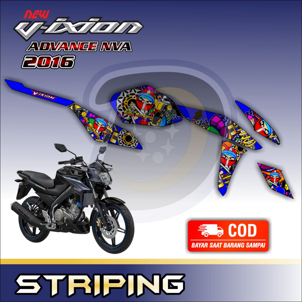 Striping Lis Vixion Advance 2016 Stiker Yamaha Vixion Nva Stiker Variasi Vixion Nva Baby Mecanic