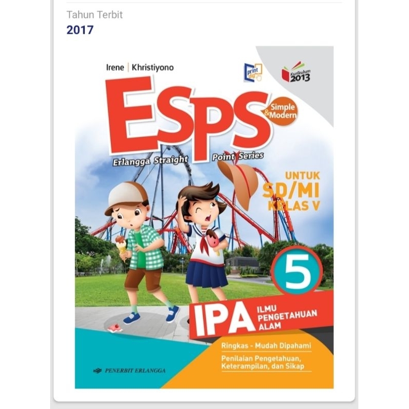 ORI buku teks ESPS IPA k13 untuk SD/mi kelas 5 penerbit Erlangga