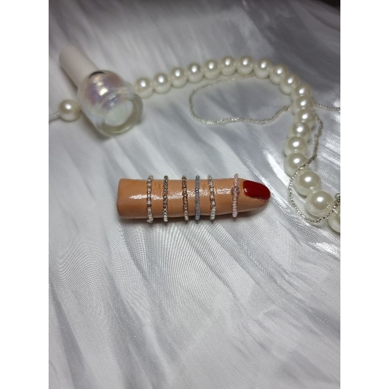 beads ring Y2K asesori manik bead accesories