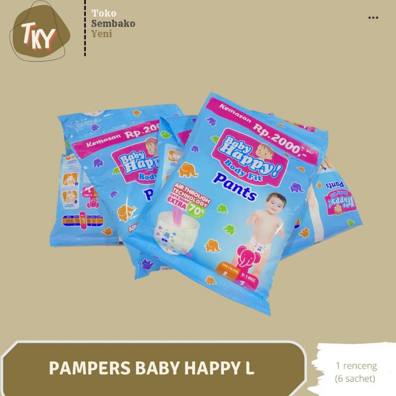 Pampers Baby Happy L 1 Renceng