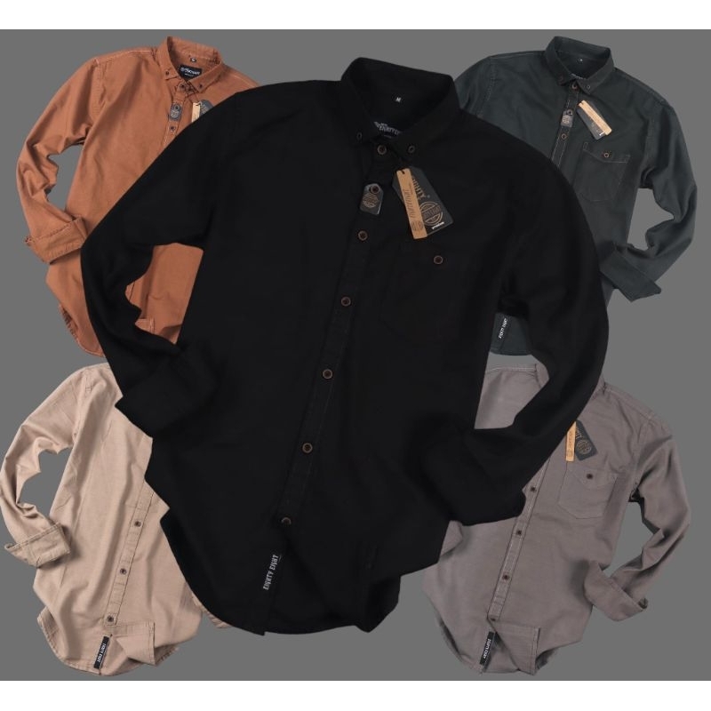 brill eighty eight - Kemeja polos pria lengan panjang brill eighty eight premium fanel eighty eight 