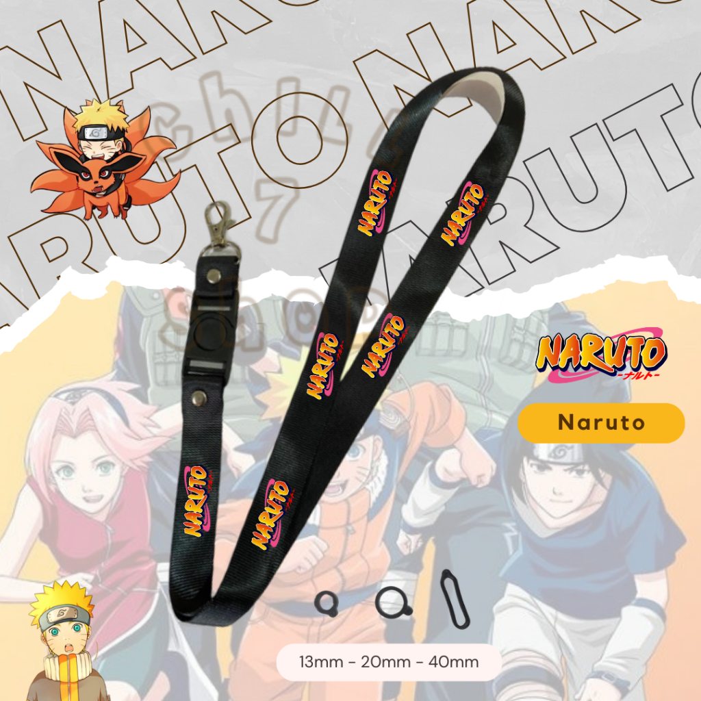 Lanyard Custom Anime Naruto Boruto ID Card Kartun Tali Gantungan Pods Name Tag Kartu Nama