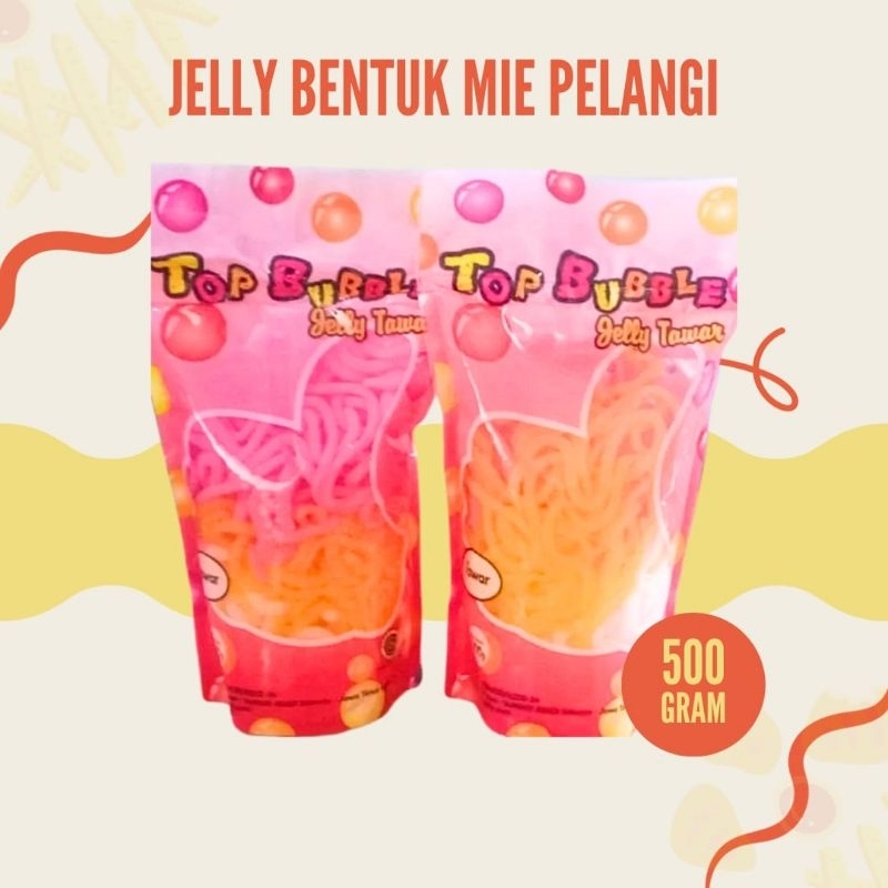 

Jelly bentuk mie pelangi