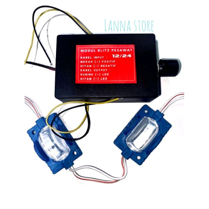 MODUL BLITZ PESAWAT 2 OUTPUT STELAN NYALA FLIP FLOP + 2 LED CINCIN `12VOLT/24VOLT lampu