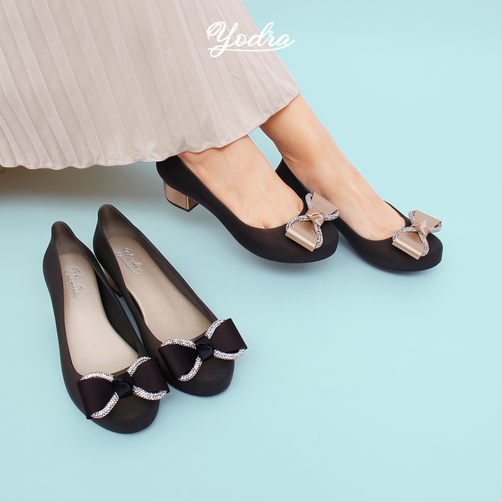 Yodra Sepatu Hak Tahu Premium Jelly Shoes/Sepatu Kantoran/Hak Tinggi -YDR8016 Real Pict